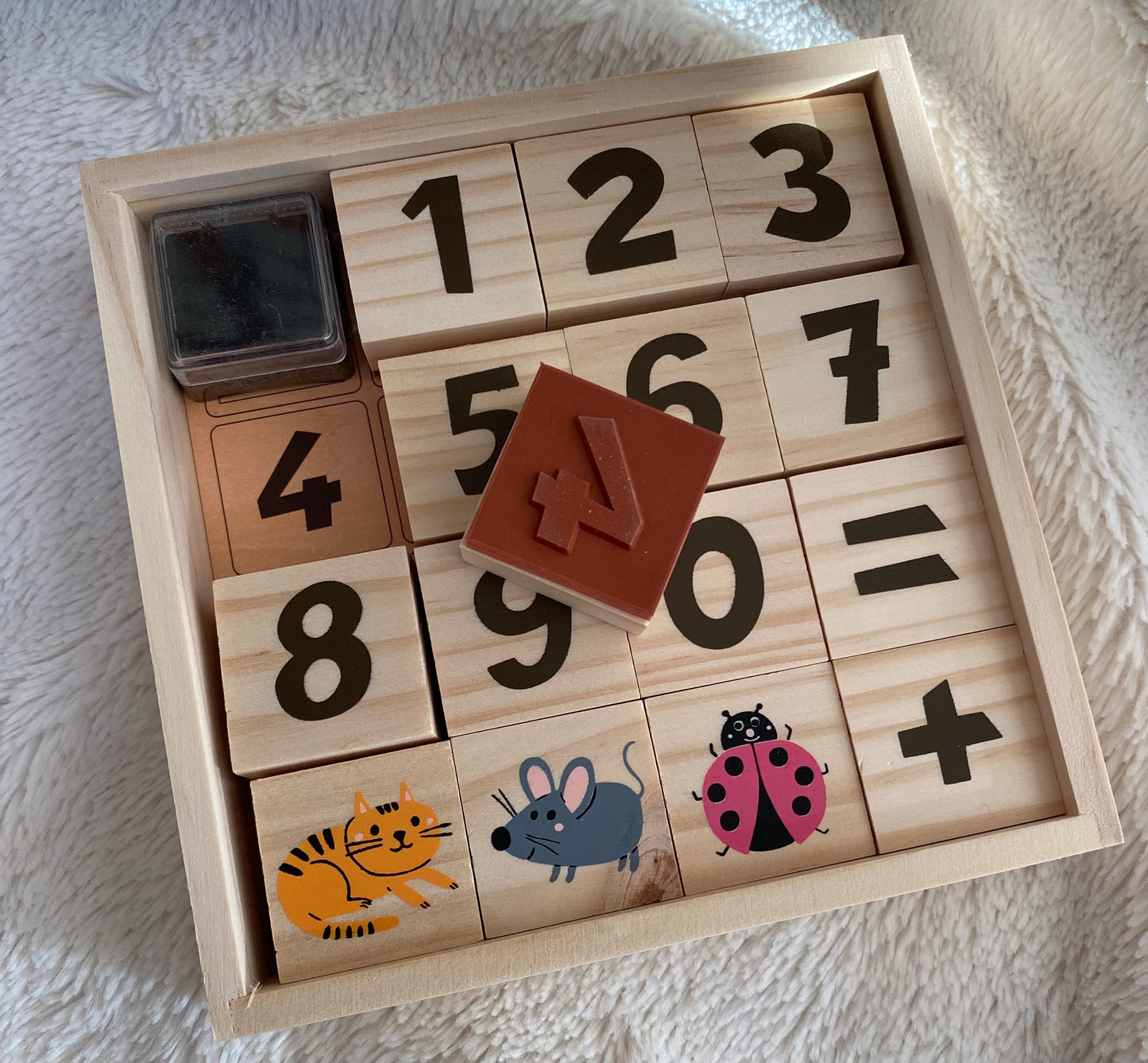 Tampons bois "Les chiffres animaux"