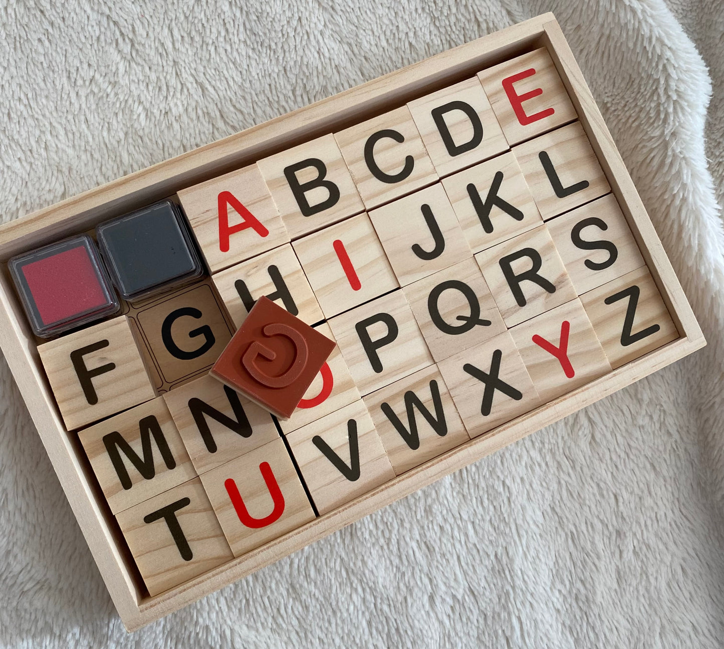 Tampons bois "L'alphabet majuscules"